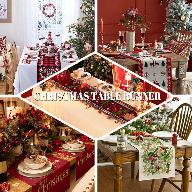 Cedar Cherry Wood Green Plaid Christmas Table Runner